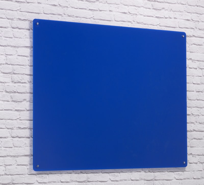 Wall Mounted Glass Board 600 X 450mm Blue Boards Direct